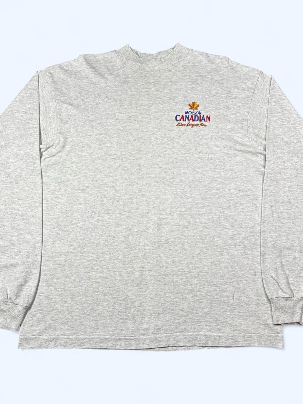 Vintage Molson Canadian Beer Single Stitch Mock Neck Long Sleeve XL Made Canada